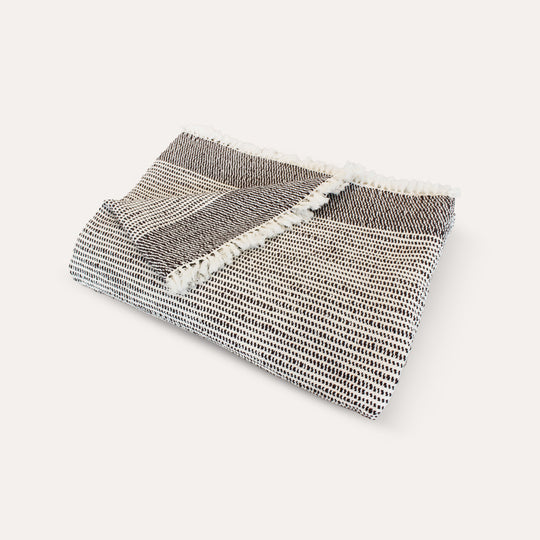 Ceremony Handwoven Throw Blanket in Espresso banner